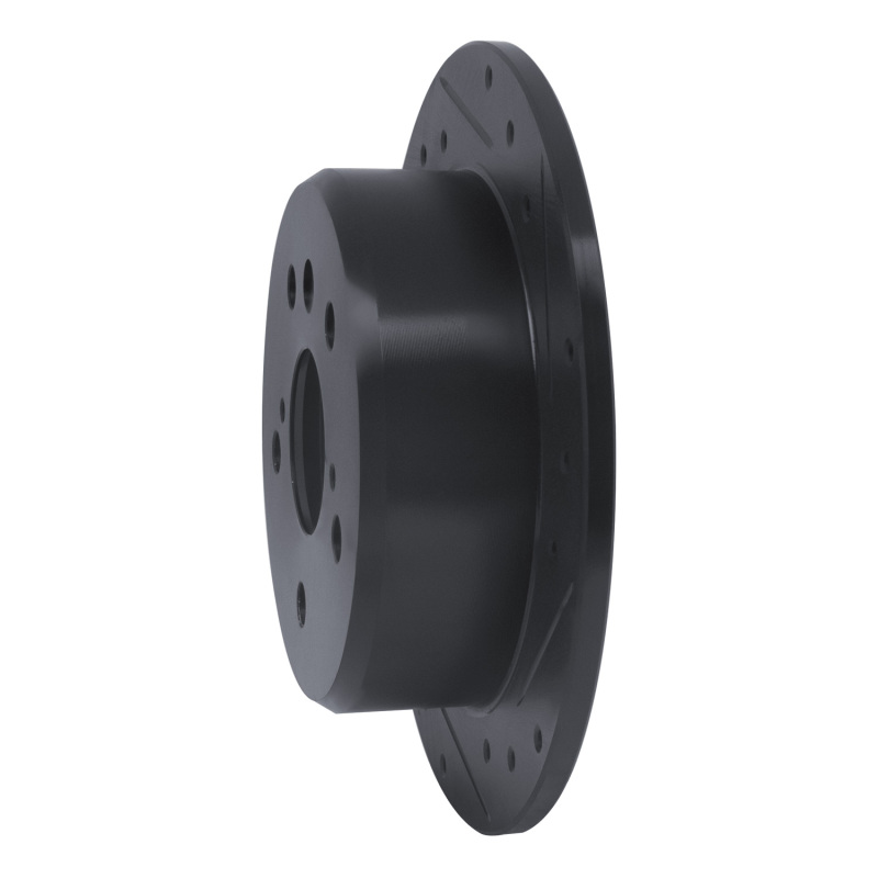 Lexus ES300 Brake Rotor (1) - Rear Right - R1 Concepts - Drilled & Slotted - Black - `92-`03